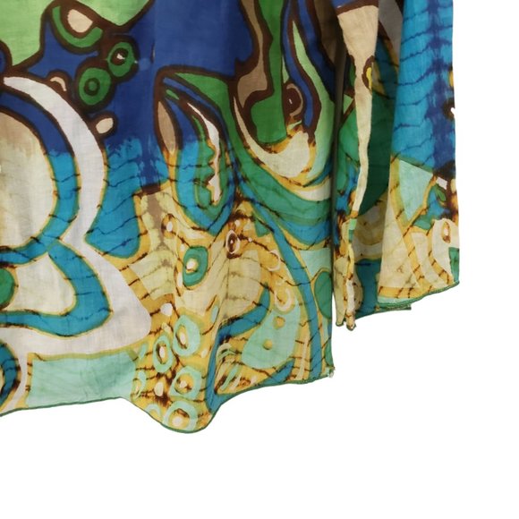 CT201 Ladies Chaudry KC Abstract Design Cotton Blouse M - Picture 4 of 4